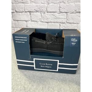 NEW Club Room Black Loafer Style Slippers SIze Small 6-7